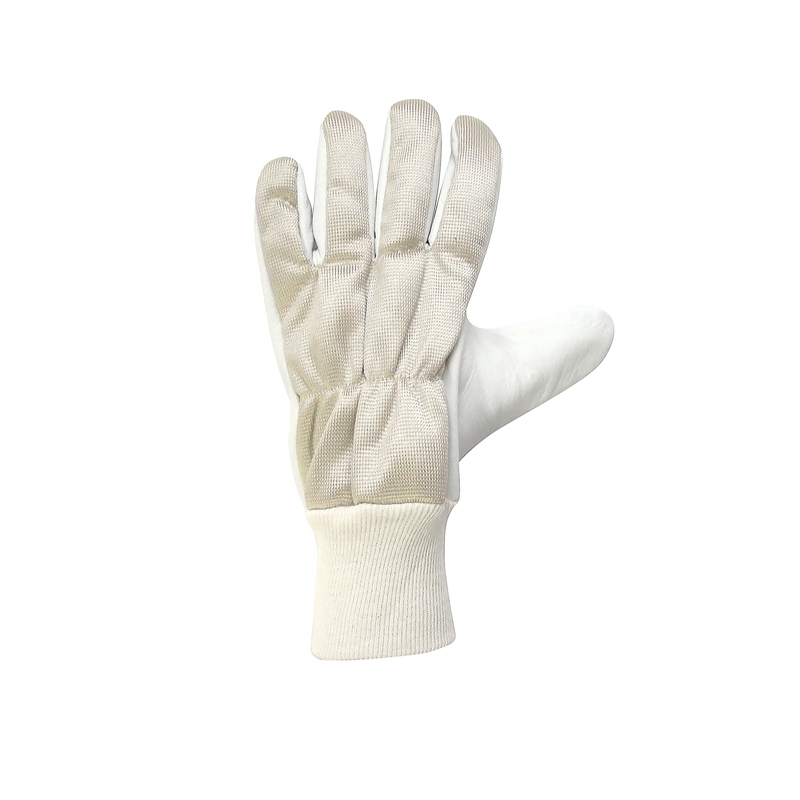 Luva Mista Palma em Vaqueta Dorso em Nylon e Punho em Malha  ( COD 324  )